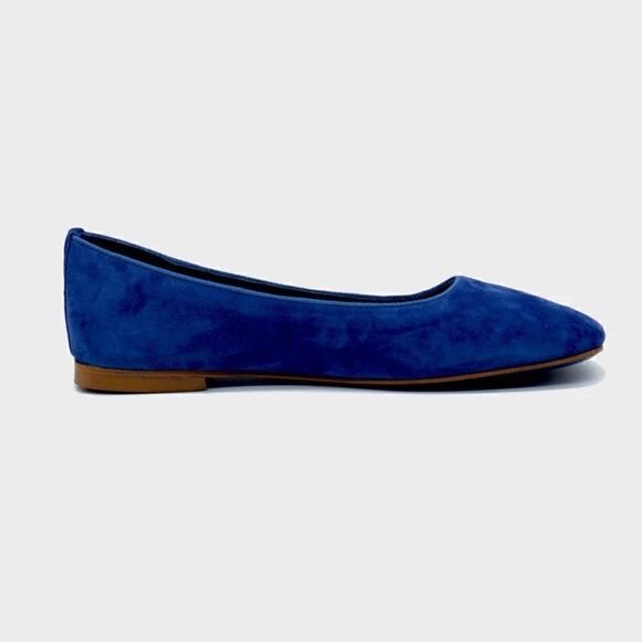 NUR Italy Handmade NEW Giuliano Blue Suede Ballerina Flat. Size 7. - Picture 2 of 8